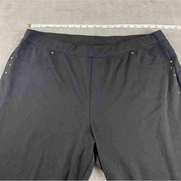 Ruby Rd. Woman Plus Size 2X Black Pull On Studded Capri Pants Comfort Stretch - Picture 5 of 13